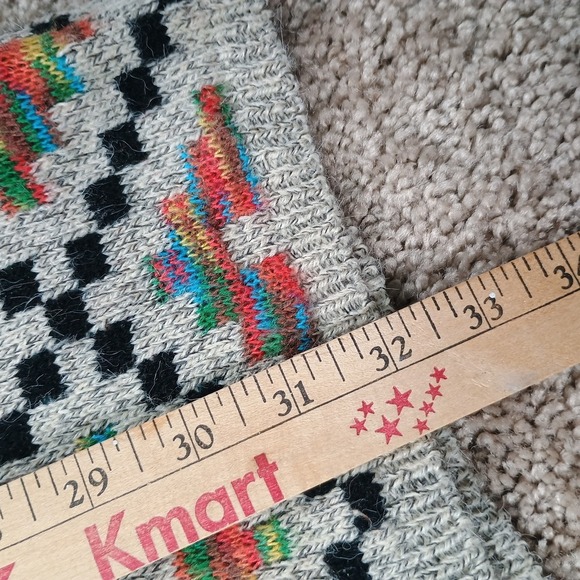 Debut Soft Long Duster Cardigan Sweater Aztec Colorful Rainbow Grey Size Small - Picture 6 of 10